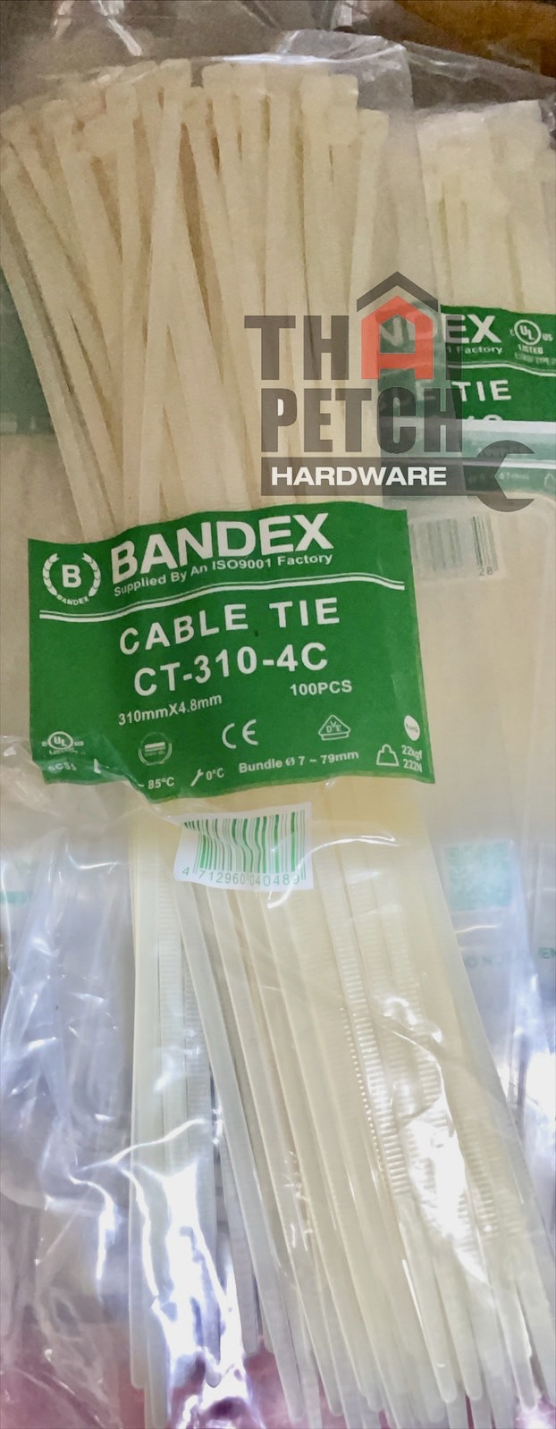 เคเบิ้ลไทร์ ไนล่อน สายรัดพลาสติก สีขาว CABLE TIES BANDEX ขนาด 12 นิ้ว