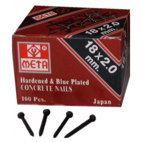ตะปู ตะปูคอนกรีต สีดำ META 2.0MM มีหลายขนาดความยาว บรรจุ 100 ตัว