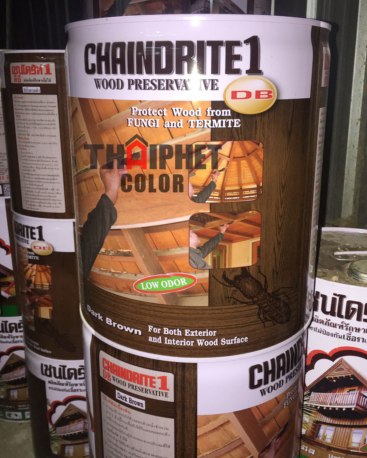 เชนไดร้ท์ Chaindrite  น้ำยาทาไม้ป้องกันปลวกและเชื้อรา น้ำยารักษาเนื้อไม้ (15 ลิตร) 