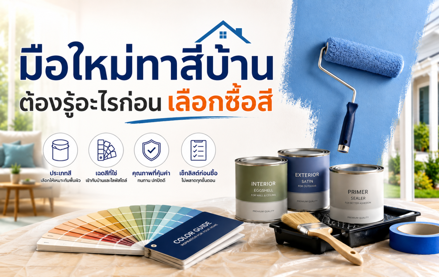 มือใหม่ทาสีบ้าน ต้องรู้อะไรก่อนเลือกซื้อสี