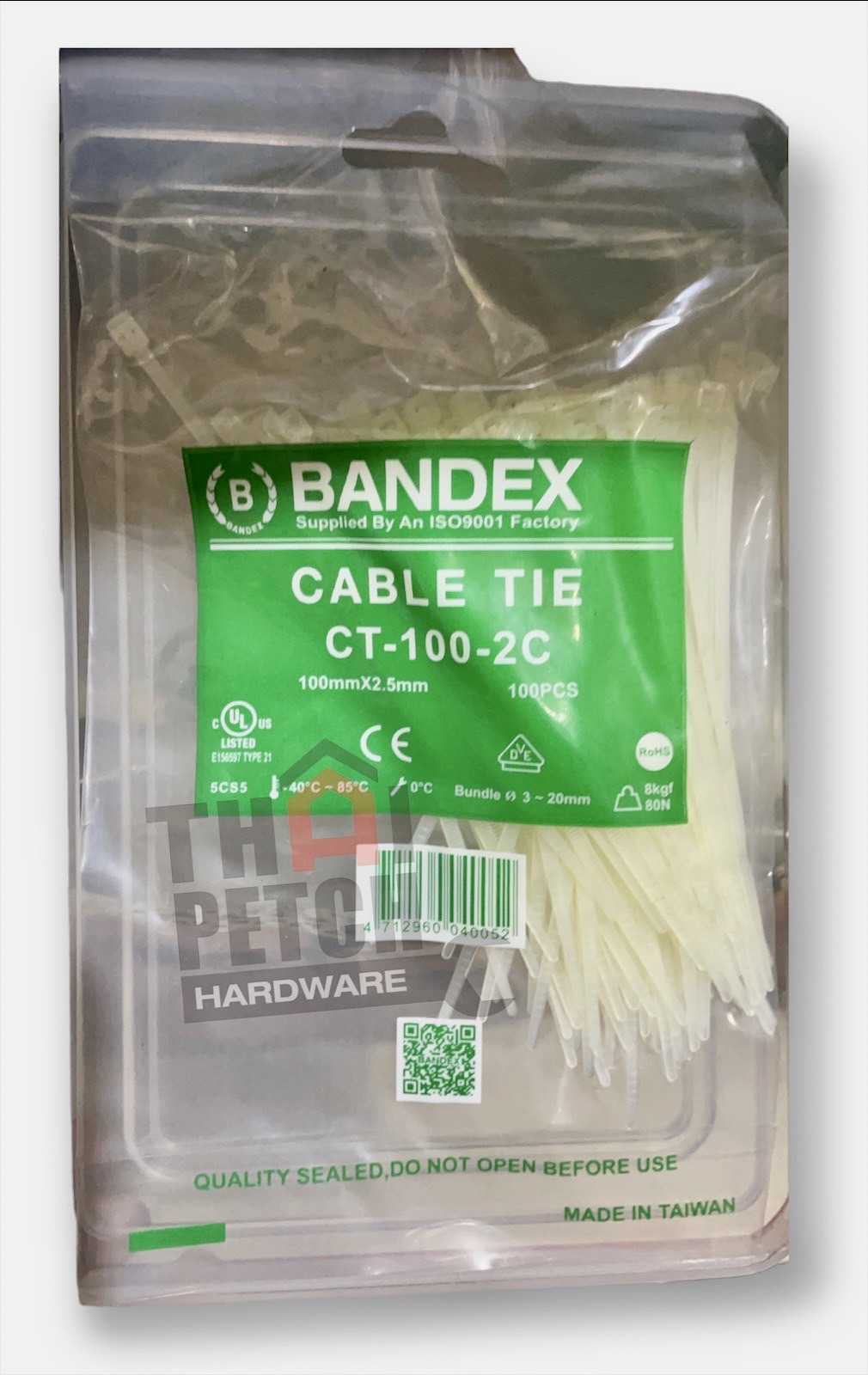 เคเบิ้ลไทร์ ไนล่อน สายรัดพลาสติก สีขาว CABLE TIES BANDEX ขนาด 4 นิ้ว
