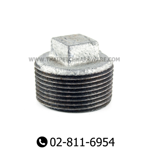 ปลั๊กอุดเหล็ก ชุบกัลวาไนซ์มีเกลียว ขนาด 1/4" (สองหุน)